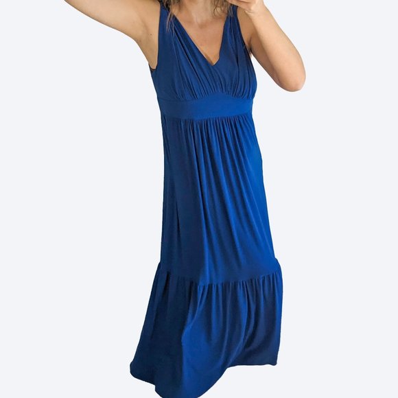 NWT Tiana B Royal Blue Sleeveless Maxi Dress with Ruffle, XL - Picture 5 of 13